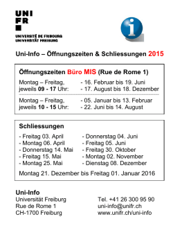 Uni-Info - Universit&eacute; de Fribourg