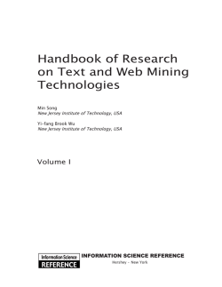 Handbook of Research on Text and Web Mining