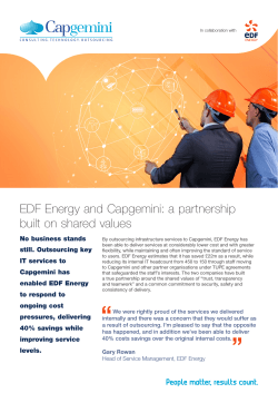 Page 1 EDF Energy and Capgemini: a partnership built on shared