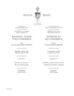Proceedings of the Standing Senate Committee on Banking, Trade