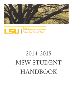 MSW Handbook - LSU School of Social Work