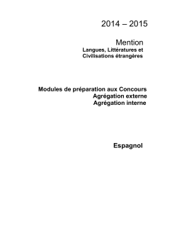 Brochure et Emploi du Temps Agrégation - Université Paris