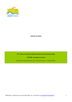 DOSSIER DE PRESSE 2014 - La Grand