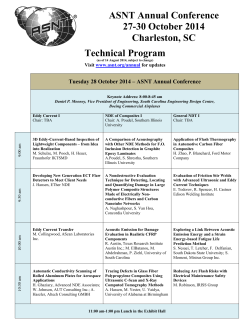 Technical Program ASNT Annual Conference 27