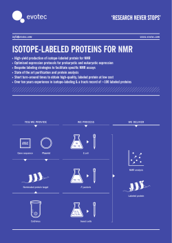 ISOTOPE-LABELED PROTEINS FOR NMR
