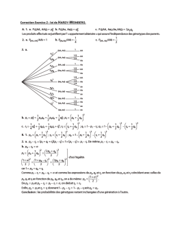 Correction Exercice 2 : loi de HARDY-WEINBERG.