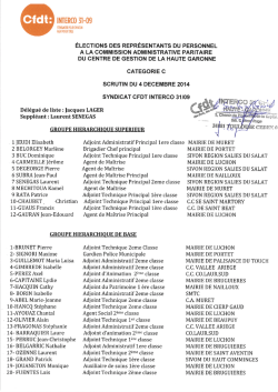 Liste des candidats CFDT INTERCO 31-09