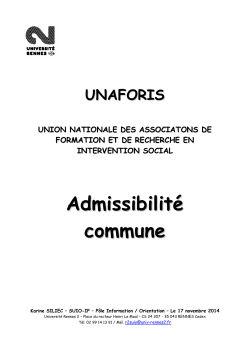 Admissibilité commune - Université Rennes 2