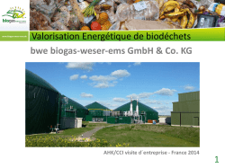1 Valorisation Energétique de biodéchets bwe biogas-weser