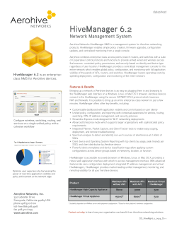 HiveManager 6.2 Datasheet