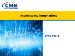 Inconsistency Terminations, EPOG 9/2014