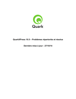 Problèmes résolus : QuarkXPress 10.1.0.1