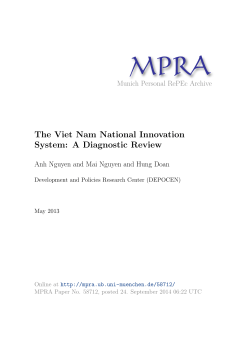 The Viet Nam National Innovation System: A Diagnostic Review