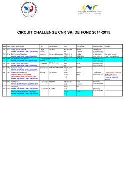 CIRCUIT CHALLENGE CNR SKI DE FOND 2014-2015
