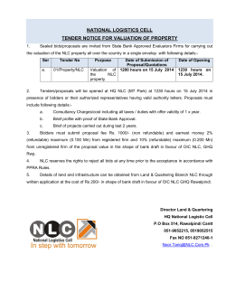 national logistics cell tender notice for valuation of property