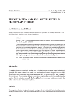 transpiration and soil water supply in floodplain forests