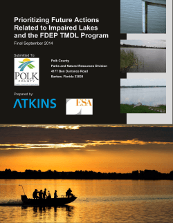 Prioritizing Future Actions Related to Impaired Lakes and the FDEP