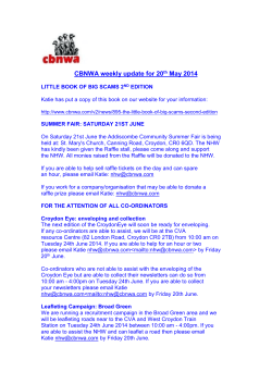 CBNWA weekly update for 20th May 2014