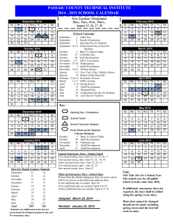 Calendar - Passaic County Technical Institute