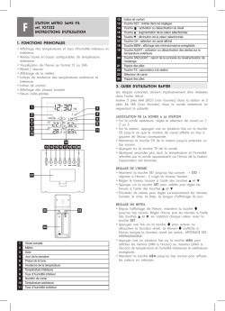 STATION METEO SANS FIL réf. 107222 INSTRUCTIONS