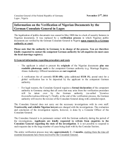 Information on the Verification of Nigerian Documents by the
