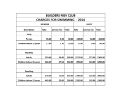 BUILDERS NGV CLUB CHARGES FOR SWIMMING