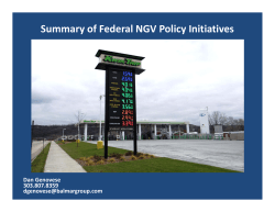 Summary of Federal NGV Policy Initiatives