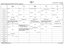 2014 Semester 2 Timetable - Bedok Green Secondary School