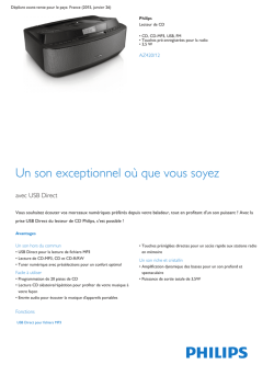 Product Leaflet: Lecteur de CD, CD, CD-MP3, USB, FM