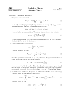 Statistical Physics Solution Sheet 1