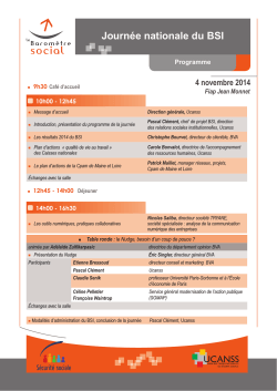 Programme du BSI - 4 novembre 2014