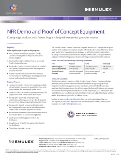 NFR Demo and Proof of Concept Equipment