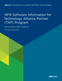 NFR Software Information for Technology Alliance Partner