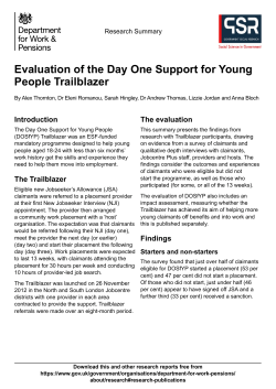 Evaluation of the Day One Support for Young People Trailblazer