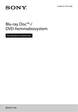 BDV-EF1100 - Sony Europe