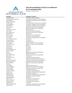 Liste des participants inscrits à la conférence du 21