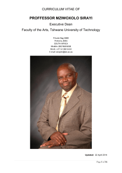 proffessor mziwoxolo sirayi - Tshwane University of Technology