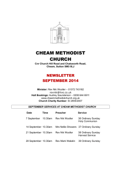 September 2014 - Cheam Methodist Church