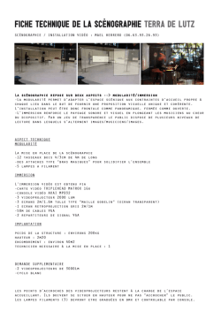 FICHE TECHNIQUE DE LA SCĖNOGRAPHIE