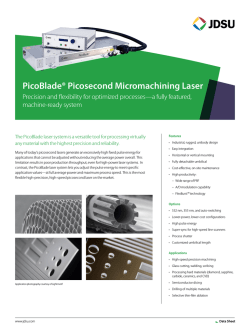 PicoBlade&reg; Picosecond Micromachining Laser Precision