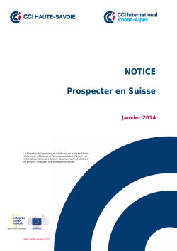 NOTICE Prospecter en Suisse