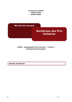Bordereau des Prix Unitaires