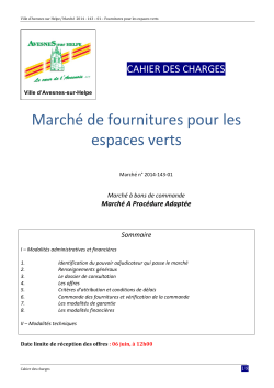 Cahier des charges - Avesnes sur Helpe