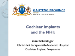 Cochlear implants and the NHI - South African Cochlear Implant Group