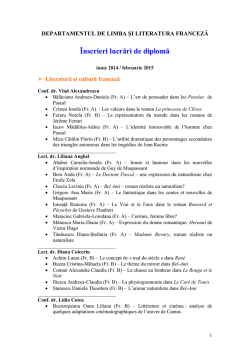 &Icirc;nscrieri lucrări de diplomă