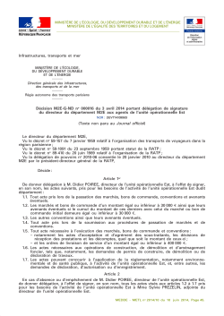 Décision M2E-G-ND n° 000016 du 3 avril 2014