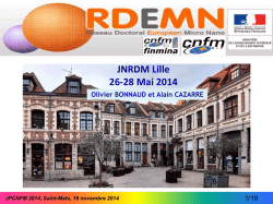 JNRDM Lille 26-28 Mai 2014
