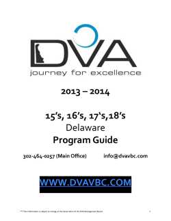 2013-14 Program Guide - Delaware Volleyball Academy