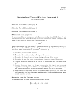 Statistical and Thermal Physics : Homework 2