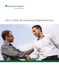 Vers un milieu de travail psychologiquement sain